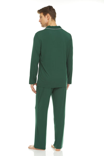 Men’s Dream Micro Modal Green Button-Front Pajamas