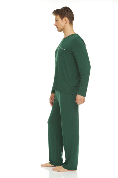 Men’s Dream Micro Modal Green V-Neck Pajamas