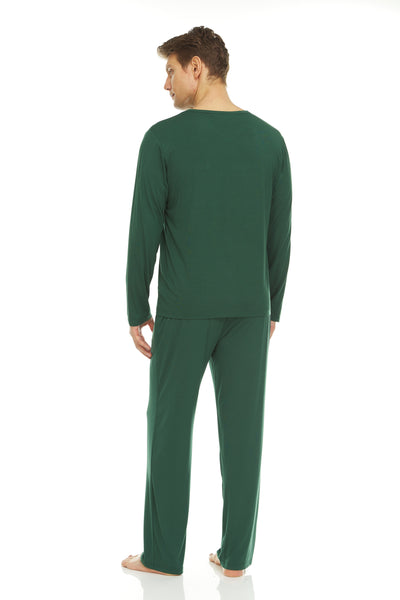 Men’s Dream Micro Modal Green V-Neck Pajamas