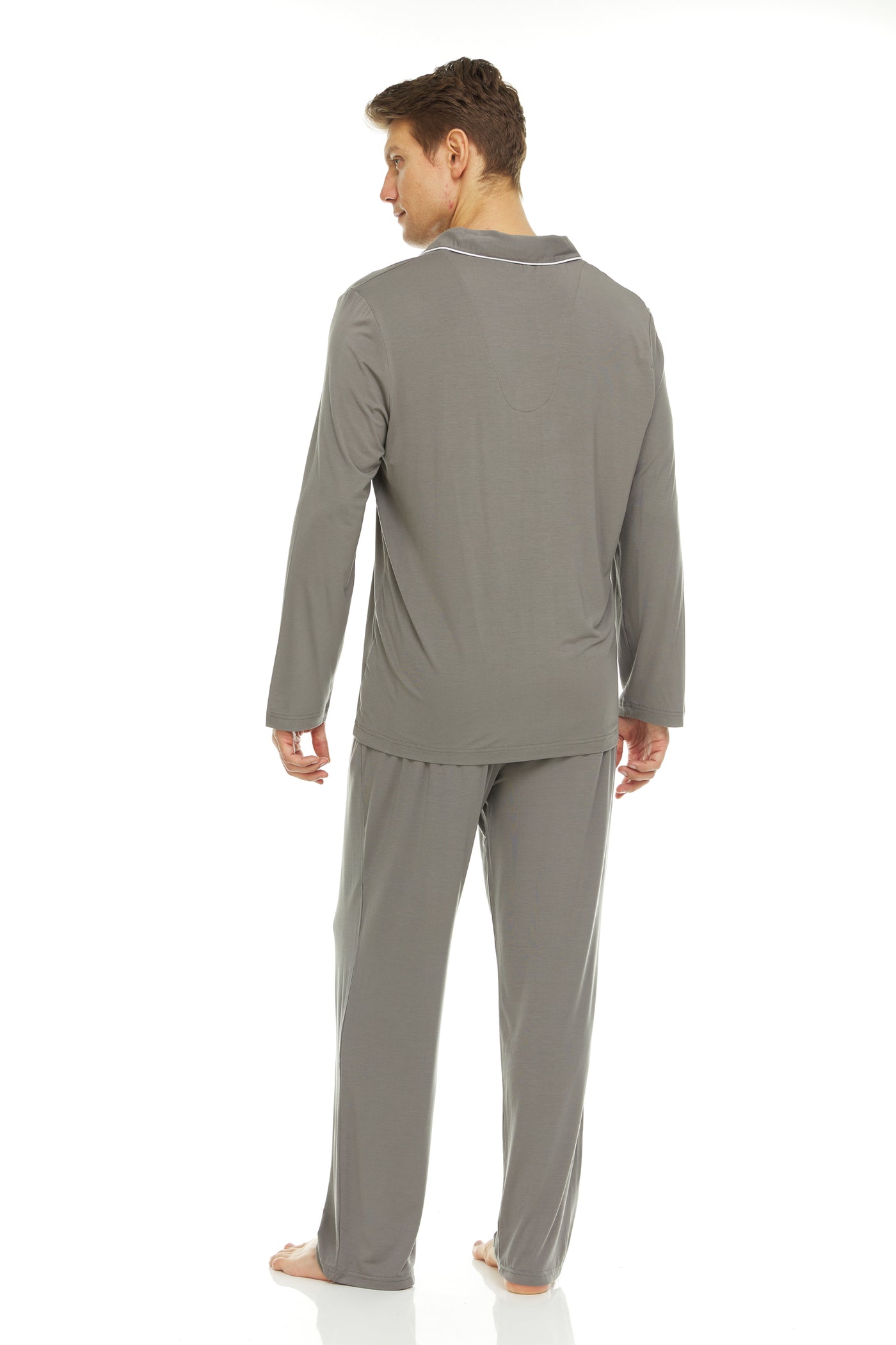 Men’s Dream Micro Modal Grey Button-Front Pajamas