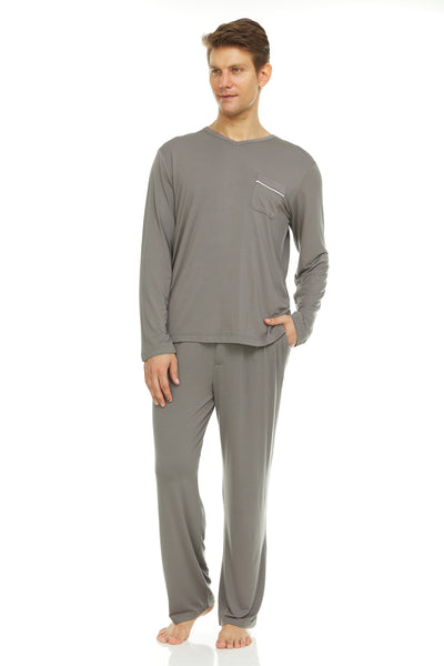 Men’s Dream Micro Modal Grey V-Neck Pajamas