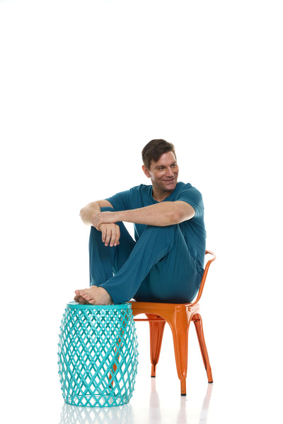 Men's Dream Micro Modal Short Sleeve Pajamas - Indean Teal Blue