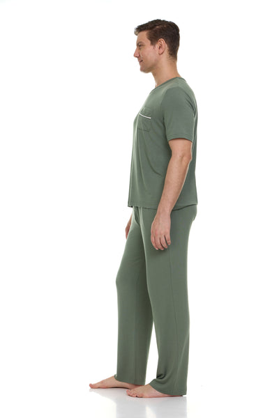 Men's Dream Micro Modal Short Sleeve Pajamas -Loden Frost Green