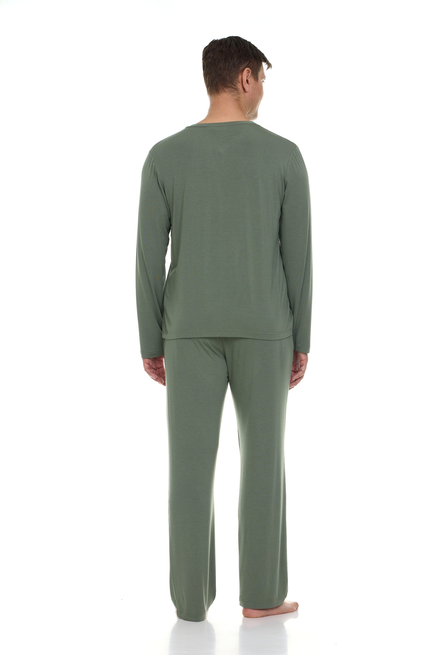 Men’s Dream Micro Modal Loden Frost Green V-Neck Pajamas