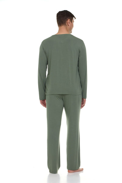 Men’s Dream Micro Modal Loden Frost Green V-Neck Pajamas