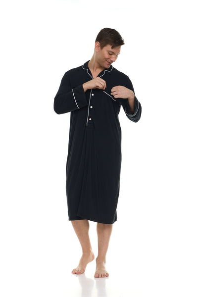 Men’s Dream Micro Modal Black Nightshirt