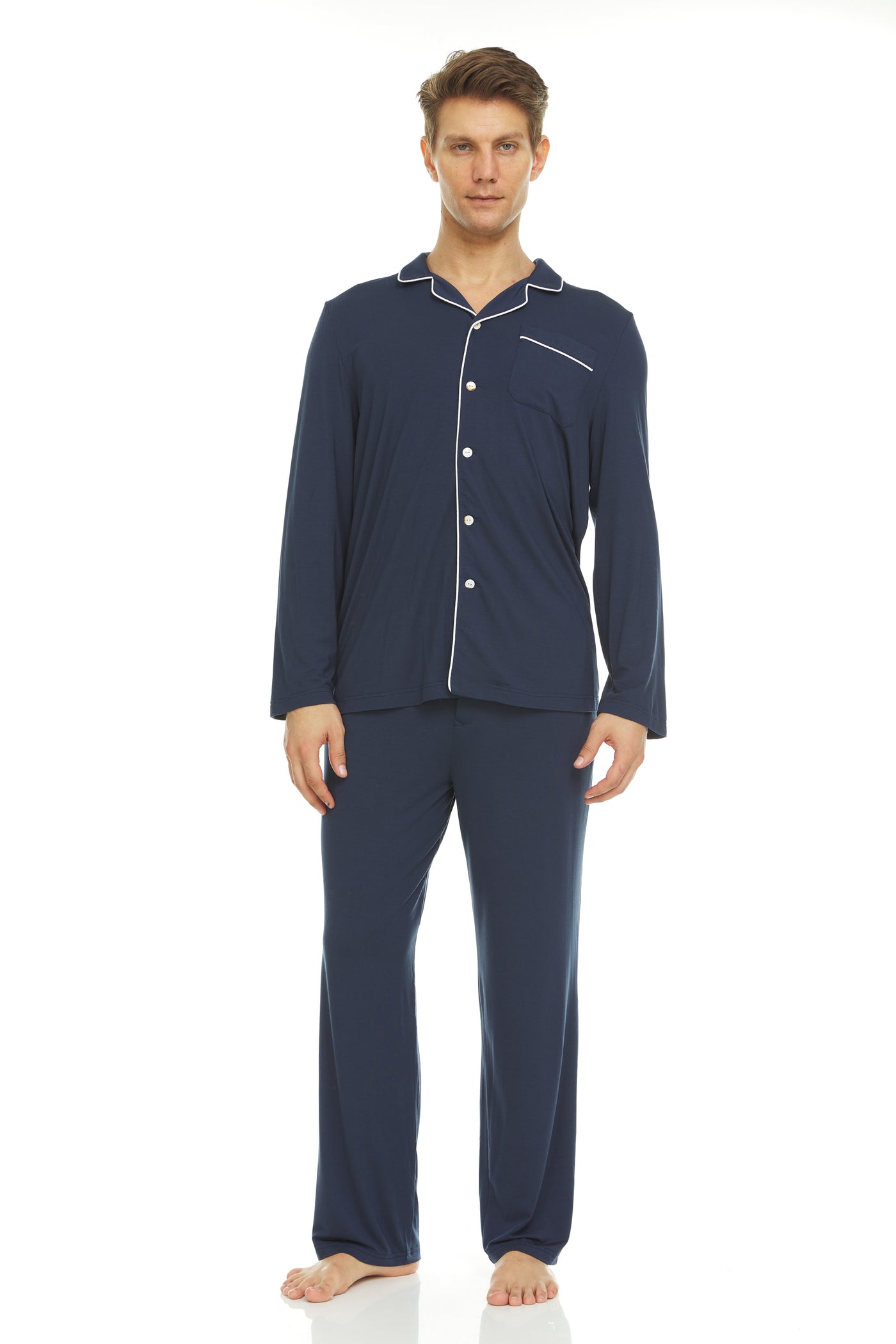 Men’s Dream Micro Modal Navy Button-Front Pajamas