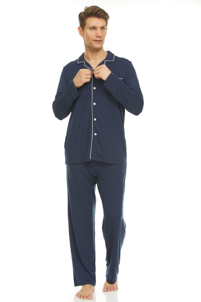 Men’s Dream Micro Modal Navy Button-Front Pajamas