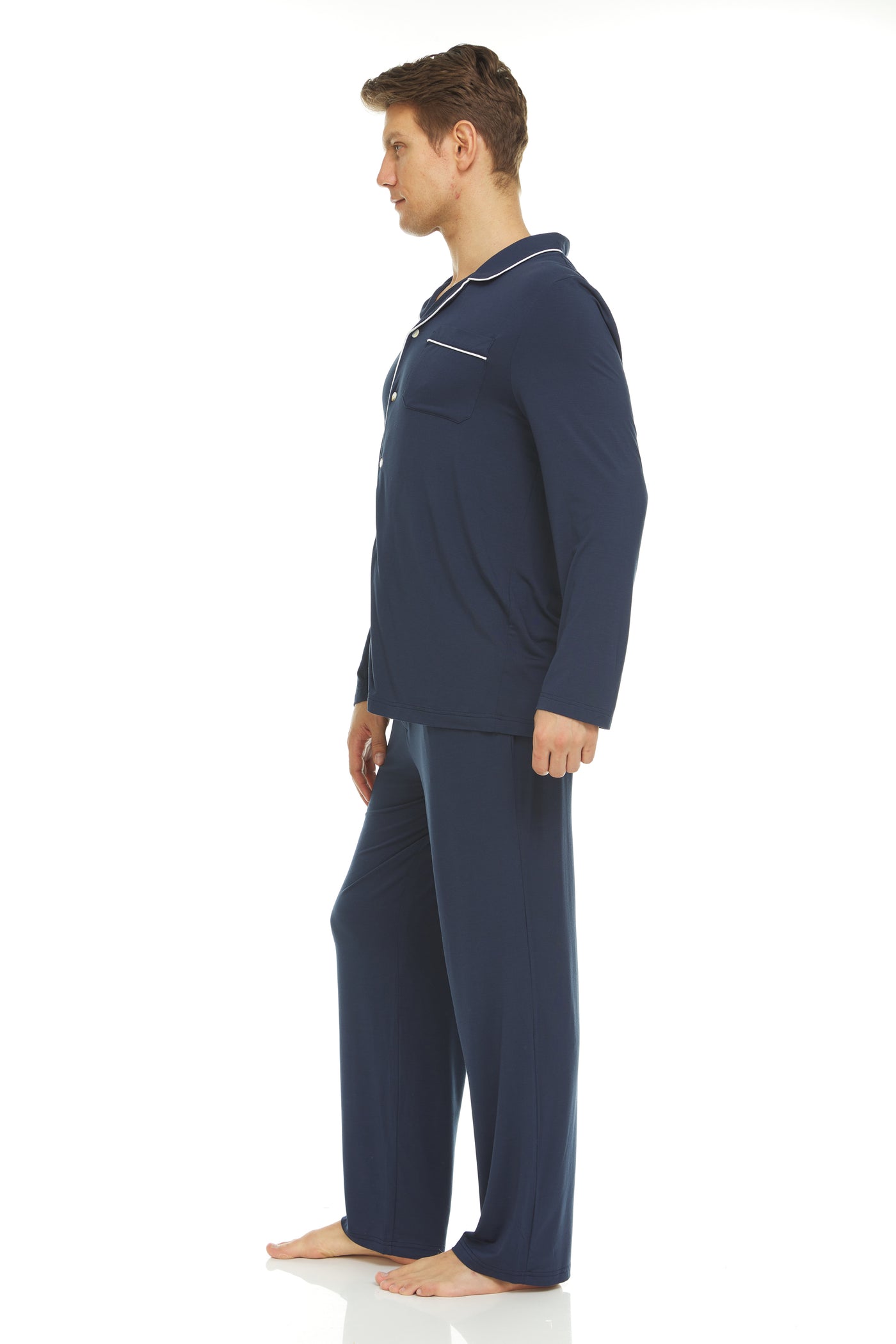 Men’s Dream Micro Modal Navy Button-Front Pajamas