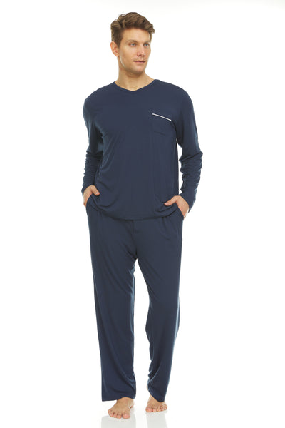 Men’s Dream Micro Modal Navy V-Neck Pajamas