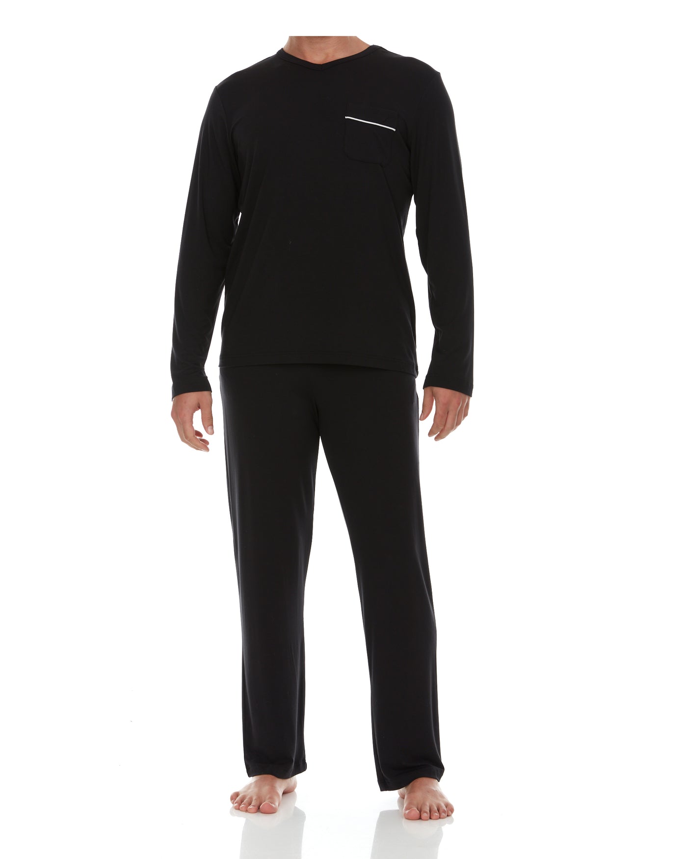 Men’s Dream Micro Modal Black V-Neck Pajamas