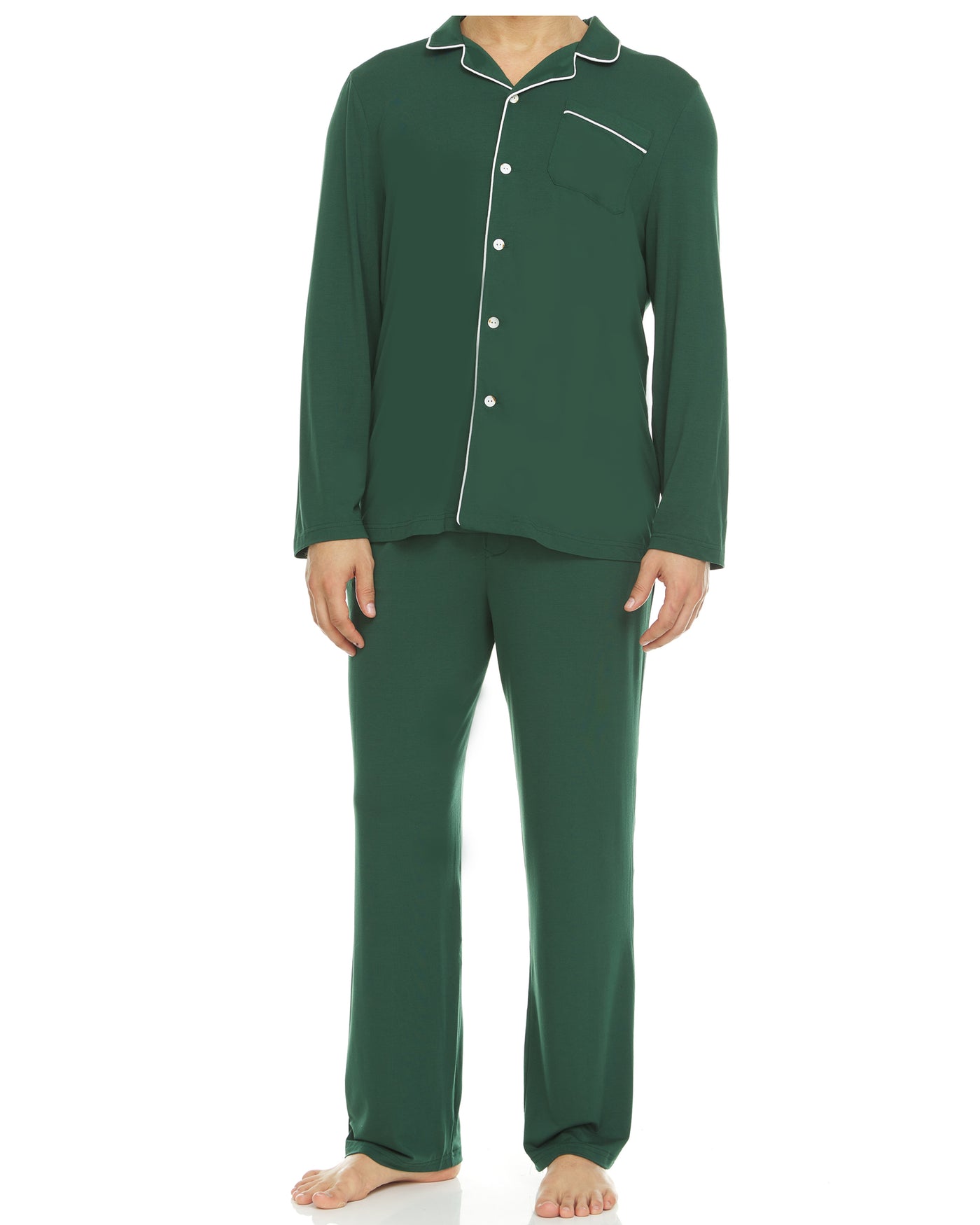 Men’s Dream Micro Modal Green Button-Front Pajamas