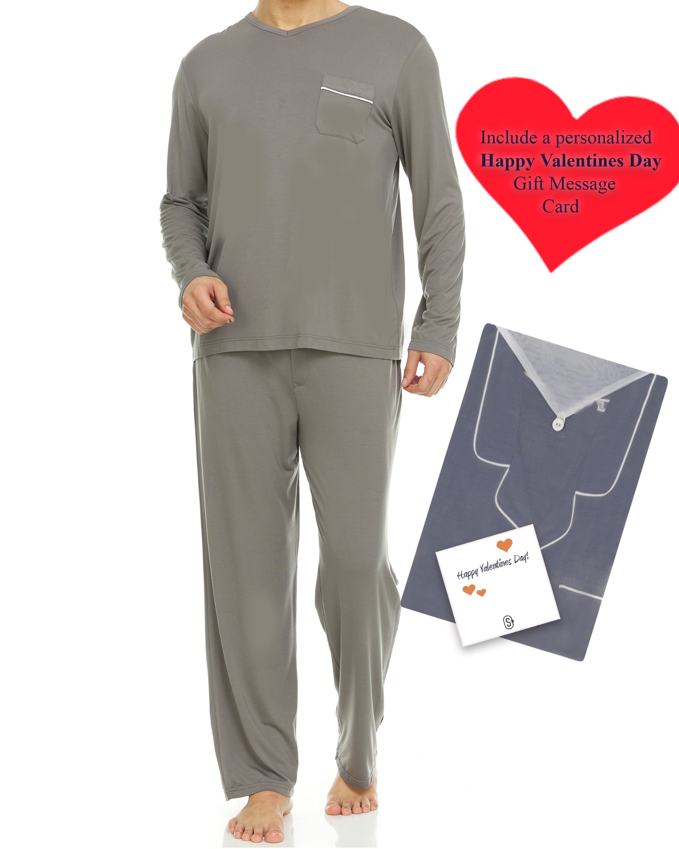 Men’s Dream Micro Modal Black V-Neck Pajamas