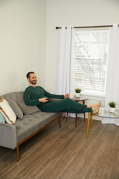 Men’s Dream Micro Modal Green V-Neck Pajamas