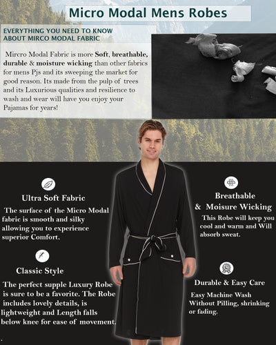 Men’s Dream Micro Modal Black Robe