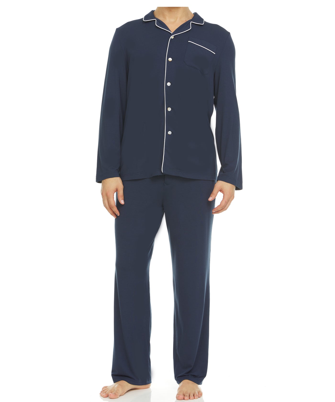 Men’s Dream Micro Modal Navy Button-Front Pajamas