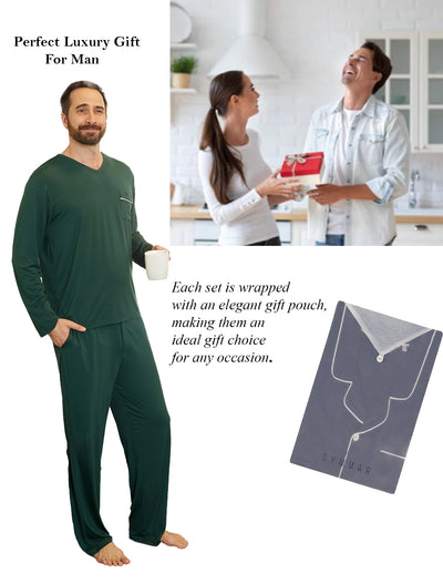 Men’s Dream Micro Modal Green V-Neck Pajamas