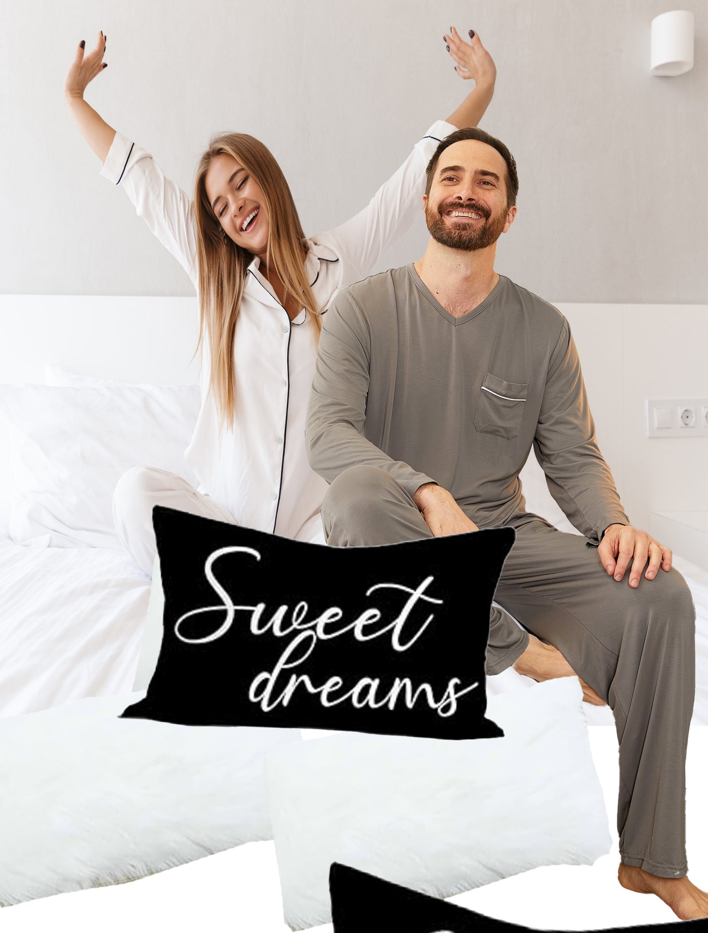 Men’s Dream Micro Modal Black V-Neck Pajamas